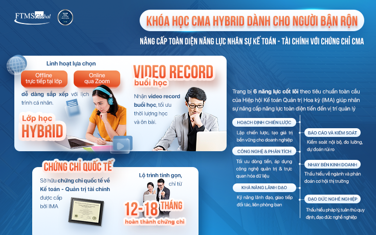 Khóa Học CMA Hybrid Dành Cho Người Bận Rộn - Nâng Cấp Toàn Diện Năng Lực Nhân Sự Kế Toán - Tài Chính